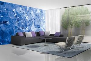 DIMEX | Vliesová fototapeta Kostky ledu MS-5-3089 | 375 x 250 cm | modrá, bílá