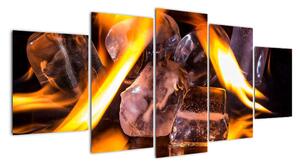Obraz ledových kostek v ohni (150x70cm)