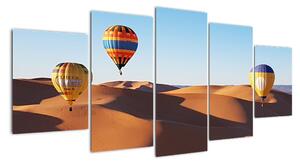 Obraz- horkovzdušné balóny v poušti (150x70cm)