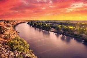 DIMEX | Vliesová fototapeta Řeka Murray, Austrálie MS-5-3104 | 375 x 250 cm | zelená, žlutá, oranžová