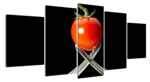 Obraz - rajče s vidličkami (150x70cm)