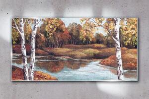 Obraz na skle Obraz na skle Lesní řeka krajina