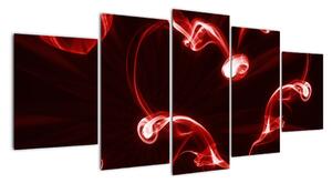 Abstraktní obraz - červené srdce (150x70cm)