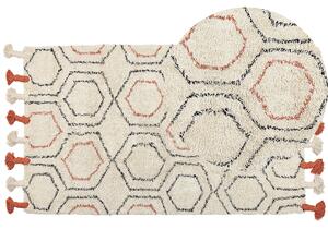 Bavlněný koberec 80 x 150 cm béžový/ oranžový HAJIPUR