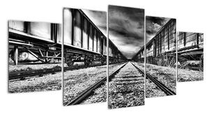 Železnice, koleje - obraz na zeď (150x70cm)
