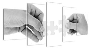 Černobílý obraz - puzzle (150x70cm)