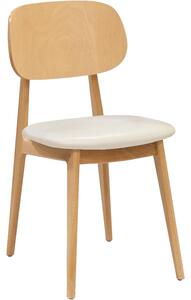 Form Wood Bílá dubová koženková jídelní židle Rabbit