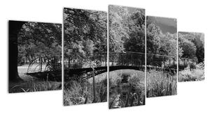 Černobílý most - obraz (150x70cm)