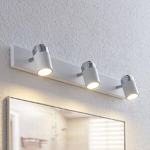 Lindby reflektor Kardo, 3 světla, bílý, kov, IP44, stmívatelný, Bílá / opál, Obývací pokoj / jídelna, kov, Moderní