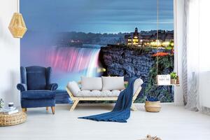 DIMEX | Vliesová fototapeta Niagarské vodopády, Ontario MS-5-3197 | 375 x 250 cm | modrá, bílá, šedá