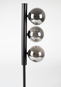 White Label Kouřově černá skleněná stolní lampa WLL MONICA 61 cm