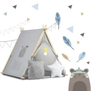 Stanový domeček pro děti s lampou - šedá (Stanový domeček pro děti)