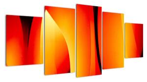 Oranžový abstraktní obraz (150x70cm)