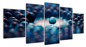 Obraz modré skleněné kuličky (150x70cm)