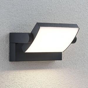 Lindby LED venkovní nástěnné svítidlo Sherin, otočné, šedé, hliníkové
