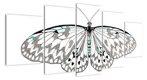 Černobílý motýl (150x70cm)