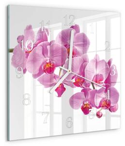 Skleněné hodiny Orchidej zskb-30x30-00085025