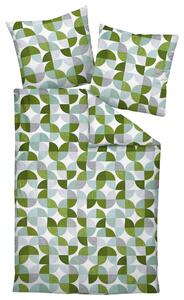 POVLEČENÍ, makosatén, šedá, zelená, 135/200 cm Janine - Online Only povlečení, Online Only