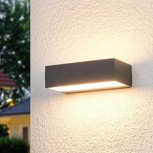 Lucande Venkovní nástěnné svítidlo LED Lissi, 21 cm, antracit, IP54, Černá, Plast, Moderní