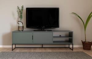 Matně zelený lakovaný TV stolek Tenzo Lipp 176,5 x 43 cm