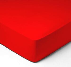 DekorTextil Jersey napínací prostěradlo červené ROZMĚR: (š/d/v) 140 x 200 x 20 cm