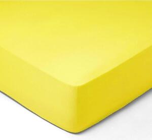 DekorTextil Jersey napínací prostěradlo světle žluté - (š/d/v) 200 x 200 x 20 cm
