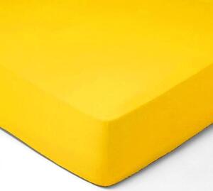 DekorTextil Jersey napínací prostěradlo žluté - (š/d/v) 200 x 200 x 20 cm