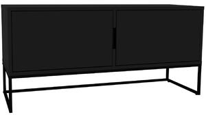 Matně černý lakovaný TV stolek Tenzo Lipp 118,5 x 43 cm