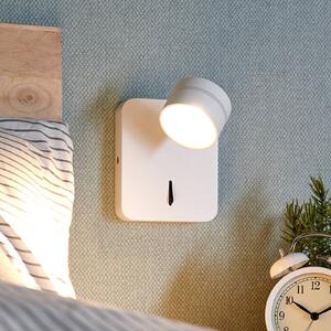 LED nástěnná lampa Vidda s vypínačem, bílá