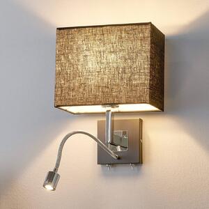 Nástěnné svítidlo Lucande Rebekka, 31 cm, černé, rameno LED na čtení