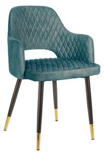 Designová židle Laney petrolejový samet - Skladem