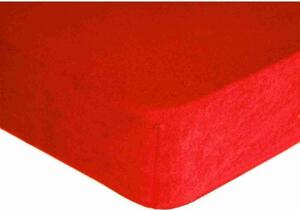 DekorTextil Napínací prostěradlo FROTÉ Premium červené ROZMĚR: (š/d/v) 150 x 200 x 20 cm