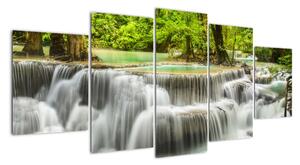 Obraz lesních vodopádů (150x70cm)