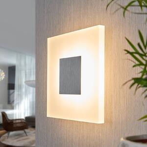 Lucande LED nástěnné svítidlo Berlind, 26 cm, bílá, sklo, kov, Bílá / opál, Obývací pokoj / jídelna, Plast, Moderní