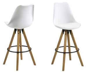 Designová barová židle Nascha bílá-přírodní