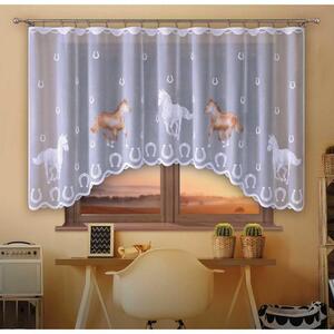 DekorTextil Hotová záclona Koně - hnědé - (šíře x výška): 300 x 150 cm