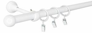 Kovovégarnýže.cz Garnýž Ballo elegance 19 mm bílá lesklá Varianta jednořadá nebo dvouřadá: Jednořadá, Délka: 120 cm, Uchycení látky: Kroužky s žabkou