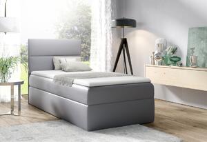 Čalouněná postel boxspring MANA 1 + topper, 100x200, šedá, pravá