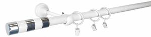 Kovovégarnýže.cz Garnýž Imperial elegance 19 mm bílá lesklá Varianta jednořadá nebo dvouřadá: Jednořadá, Délka: 120 cm, Uchycení látky: Kroužky s žabkou
