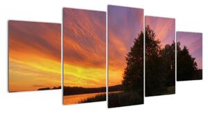 Barevný západ slunce - obraz (150x70cm)