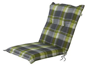 LIVARNO home Potah na židli / křeslo Valencia, 100 x 50 x 8 cm (káro/zelená/šedá) (100360265004)