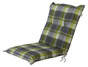 LIVARNO home Potah na židli / křeslo Valencia, 97 x 42 x 8 cm (káro/zelená/šedá) (100360265004)