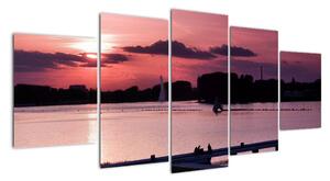 Západ slunce na vodě, obraz (150x70cm)