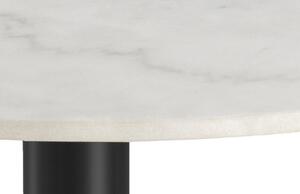 Scandi Bílý mramorový konferenční stolek Aron 80 cm s černou podnoží