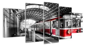Vlakové nádraží - moderní obraz (150x70cm)