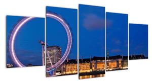 Londýnské oko v noci - obraz (150x70cm)