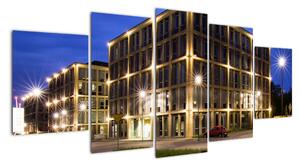Osvětlené budovy - obraz (150x70cm)