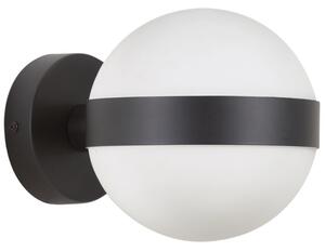 Bílo černá skleněná nástěnná lampa Kave Home Anasol 15 cm