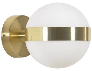 Bílo zlatá skleněná nástěnná lampa Kave Home Anasol 15 cm