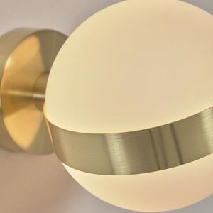 Bílo zlatá skleněná nástěnná lampa Kave Home Anasol 15 cm